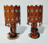Handcrafted Wooden Set of 2 Table Lamp with Light – Decorative & Functional